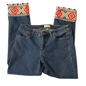 Crown & Ivy Women’s Embroidered Cuff Jeans